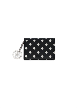 Bou card holder with flap printed Black B3010009 Ganni 